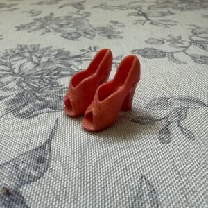 Vintage 70s Mego Cher Farrah Fawcett Platform Orange Doll Shoe Sandal